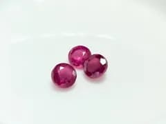 《宝石質 ルビー》ラウンドファセットカット ルース 4mm【2粒セット】天然石/ジュエリー素材