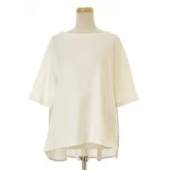 【GRANDMAMAMADAUGHTER】25AW GC2537231 バックギャザーボートネックカットソー五分袖カットソー