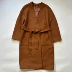STUNNING LURE スタニングルアー ノーカラーコート ベルト ブラウン 19A114-019 ウール 0 Sサイズ