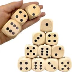 fogman 木育アドバイザー監修 サイコロ ダイス 6面 大きい 木製 セット ゲーム用 多面体 ボードゲーム チンチロ 10個セット (14.2センチメートル)