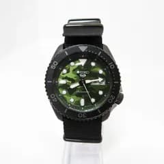 【瀬戸大橋店】 中古 SEIKO | セイコー 腕時計 アナログ自動巻き seiko 5 スポーツ SBSA173 ブラック 【131】