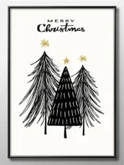 12192クリスマス ツリー Xmas A3 サイズ ポスター アート おしゃれ 絵画 インテリア 北欧 イラスト マット紙 艶消し アートパネル 額 フレーム デザイン 壁掛け ギフト 新築祝い ディスプレイ 