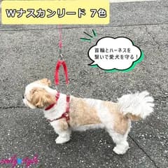 【ダブルナスカンリード】 ジョイント 7色 フック すっぽ抜け防止 外れ防止 便利 ダブルリード 二重リード 事故防止 散歩 お出かけ 小型犬 中型犬 エミリースタイル emilystyle