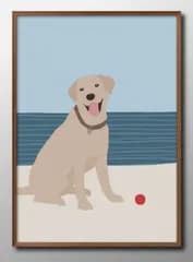 15102ラブラドールレトリーバー 犬 DOG A3 サイズ ポスター アート おしゃれ 絵画 インテリア 北欧 イラスト マット紙 艶消し アートパネル 額 フレーム デザイン 壁掛け ギフト 新築祝い ディスプレイ