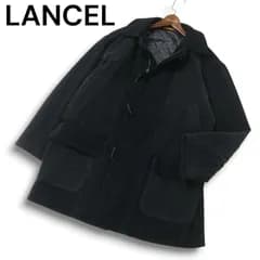 LANCEL ランセル 秋冬 コーデュロイ★ 切替 トグルボタン 中綿 ジップ ダッフル風 コート Sz.L　メンズ グレー