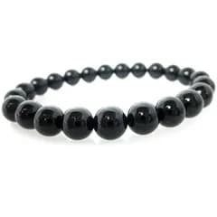 ★ブラックオニキスブレスレット【高級８ｍｍ珠】※ＬＬサイズ：内径約１９〜２０ｃｍ （黒瑪瑙、黒メノウ、black onyx） パワーストーン ブレスレット 天然石 ブレスレット 悪運除去祈願 魔除け祈願 トラウマ解消祈願 幸運祈願 成功運祈願