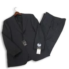 【新品 未使用】 LESLIEGRANT レスリーグラント 通年 総裏★ ストライプ ビジネス スーツ セットアップ Sz.96AB5 メンズ