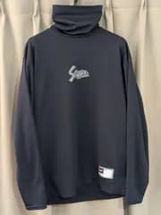 slugger スラッガー フロントロゴ ハイネック 長袖シャツ トレーニングウェア M ネイビー