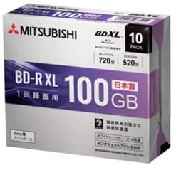 新品 三菱ケミカルメディア 録画用BD-R XL 100GB 10枚 3層3倍速