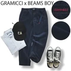 【別注】 グラミチ GRAMICCI x ビームス ボーイ BEAMS BOY GLP-15F112 コーデュロイ クロップドパンツ テーパード ワークパンツ M ネイビー コラボ アメカジ メンズ