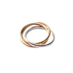 リング ステンレス 指輪 レディース サージカルステンレス 金属アレルギー ツイスト コンビカラー 太め ごつめ ゴールド シルバー ピンクゴールド 9号 11号 13号 16号 レディース ステンレス リングバイカラー トリニティリング おしゃれ かわいい