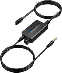 AUTOUTLET 192 kHzデジタルアナログ 音声変換器 1M 3.5mmオーディオケーブル付き 光デジタル to 3.5mm アナログ オーディオ アダプター 音量調整でき DACコンバーター (HDTV、ヘッドフォン、ゲーム コンソール用) USBケ