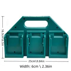 【マキタバッテリー専用】ターコイズカラー 収納ケース 14.4V/18V対応 耐衝撃ABS 工具箱・ガレージ整理に バッテリーケース 電池 ホルダー 充電器別売