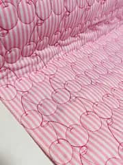 1m 撥水加工　イブルキルト　さくらんぼ　ボーダー　ピンク