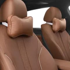 ドットコムプライム 車用 ヘッドレスト ネックパッド クッション 衝撃吸収 疲労軽減 ブラウン 2個