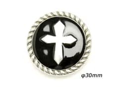 クロスコンチョ 大 黒 30mm 1ヶ ネジ式（タイプE） コンチョ インポートコンチョ（ネジ式） レザークラフトぱれっと