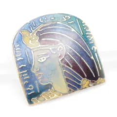 Q776 七宝 ブローチ クレオパトラ 壁画風 エジプト デザイン ヴィンテージ