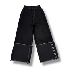 参考上代40,700円 未使用品 LIVINGTONE DOLK-TURN UP LONG ターンアップロングデニムパンツ ジーンズ リヴィントーン LT-DOLK-05 ブラック