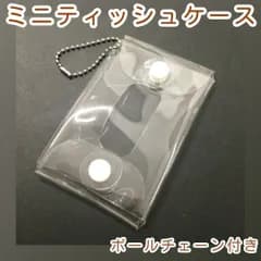 b294【新品・未使用】ミニポケットティッシュケース クリア ボールチェーン付 セリア キッズ用ポケットティッシュ 名前が書ける 持ち運び 取り出し穴付き マザーズバッグ ウエットティッシュ 破れない コスパ 花粉症対策 小学生 幼稚園 男の子 女の子 便利