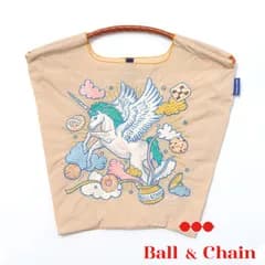 【正規品】 ボールアンドチェーン (ユニコーン/ベージュ) Mサイズ  トートバッグ 動物 馬 ペガサス 羽 肌色