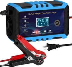 12V バッテリー充電器 6A 全自動 パルス充電 4-100Ah対応 LED表示