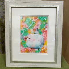 イラストレーター　Yosi  原画　ペンギンとひつじの音楽　絵画