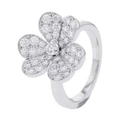 ヴァンクリーフ&アーペル リング フリヴォル 1フラワー ダイヤモンド 43P 計0.8ct K18WGホワイトゴールド サイズ47 VCARD31600