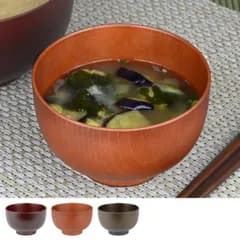 汁椀 木目 山中塗 樹脂製 木製風 傷付きにくい お椀 レンジ対応 食洗機対応 400ml （ お碗 ボウル 食器 和食器 和風 ） )