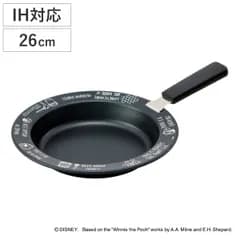 鉄皿 26cm IH対応 ハンドル付き くまのプーさん 鉄フライパン （ 鉄板プレート ガス火対応 着脱ハンドル オーブン対応 鉄製プレート ステーキプレート 鉄板皿 鉄鋳物 丸型 直火対応 キャラクター プーさん アウトドア ）)