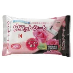 フローリング用 ウェットシート ローズ 20枚 （ ウェット シート ローズの香り バラ フローリング 除菌 20枚入 フローリングワイパー 取り付け可能 ウェットティッシュ フローリングシート 拭き掃除 床掃除 掃除用品 掃除グッズ ）)