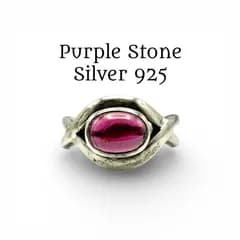 【魅惑の色彩】ワインパープル 赤紫 Silver 925 刻印 90s Vintage Design Ring シルバー デザイン リング 9.5号 10号 レディース