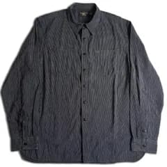 RRL ブラック ピンストライプ ワークシャツ チンストラップ XL ダブルアールエル 2000000023502