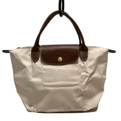 LONGCHAMP(ロンシャン) ハンドバッグ ル・プリアージュオリジナル ベージュ×ダークブラウン レザー