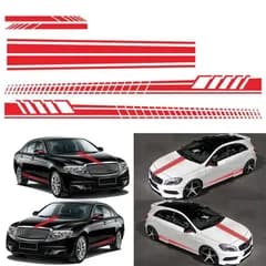 送料無料 汎用 車体ラインステッカー サイドスカートストライプ ボンネット/ミラー対応 ラッピング風 デカール 粘着式 190×11.5cm 車体用シール 外装保護 キズ隠し 防汚 貼るだけ 簡単施工 フィット感 スポーティ 高級感 注目 カラー選択
