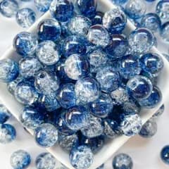 ガラスビーズ 10mm 約100g入 手芸セット ダークブルー 234K813