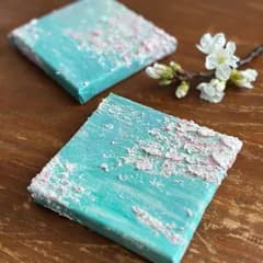 原画 小さなテクスチャーパネルアート⭐︎春の風