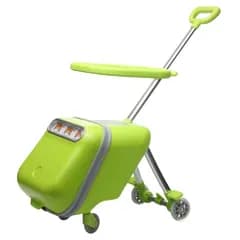 新品 [ASOWTREND] 子供が乗れるキャリーケース｜キッズトラベル｜乗れるスーツケース｜分離式2WAY｜押しカート｜ストッパー付き｜子連れ旅行・空港・帰省に最適｜17歳対応｜グリーン