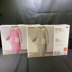 (4)J3【未使用】 着る毛布 ピンク&グレー 男女兼用 S〜Lサイズ カップル 親子でお揃い