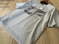 新品訳有り COMME CA ISM コムサイズム 接触冷感 Feel-Cool フォトTシャツ 「CITY SKY」 04ライトグレー Mサイズ 60TK54 定価3,600円
