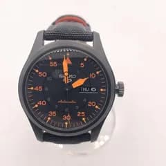 【中古】SEIKO 自動巻腕時計 5スポーツ フィールド ストリート スタイル SBSA143 ブラック オレンジ セイコー[17][240017757383]