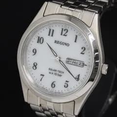 稼働 シチズン レグノ E101-S028221 ソーラー 白文字盤 デイデイト メンズ腕時計 KRH 2000000 NSK