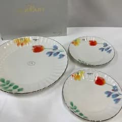 洋食器　ウンガロ　ディッシュセット　大皿1枚・小皿2枚　前畑陶器　チューリップ　U317