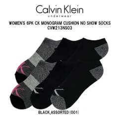 Calvin Klein(カルバンクライン)ck レディース ソックス 靴下 6足組 アンクル丈 くるぶし クッション ロゴ ワンポイント アソート 女性用 CVW213NS03