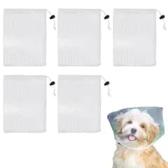 RICISUNG 犬 口輪 犬用口輪 拾い食い防止 カバー ネット 5個パック 誤飲防止 誤食防止 マズルガード 通気性 耐久性 装着簡単 噛み癖対策 散歩 安全 小型犬用 1