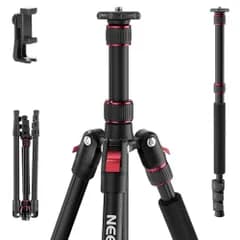 新品 NEEWER BASICS カメラ三脚一脚 172cm ビデオ三脚 アルミ製 軽量 コンパクト ポータブル 三脚スタンド スマホホルダー付き ボールヘッドなし iPhone対応 一眼レフ/ミラーレス/ビデオカメラ用 耐荷重8kg TP15