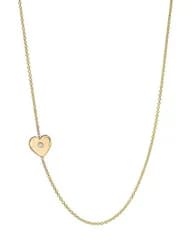 ゾエレフ レディース アクセサリー ネックレス・チョーカー・ペンダントトップ レース Zoe Lev 14K Yellow Gold Diamond Heart Station Necklace 18 WhiteGold ホワイト