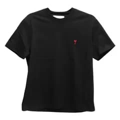 【ギフト対応可】アミパリス AMI PARIS 半袖Tシャツ Ami de Coeur パーマネントコレクション クルーネック クラシックフィット オーガニックコットンジャージー ユニセックス ブラック 人気 ブランド おしゃれ 誕生日 プレゼント 送料無料