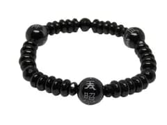神様 三貴子 さんきし 天照大御神 月読命 須佐之男命 彫刻ビーズ 12mm オニキス ボタン型 ブレスレット / 天然石、パワーストーンの専門店インペリアルオーラ おしゃれ かわいい オシャレ 可愛い プレゼント ギフト 贈り物