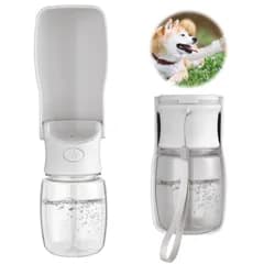 【人気商品】犬 お散歩用水筒 水入れ 給水器 犬 猫など 携帯用水飲みボトル アウトドア 350ml 夏 お出かけ 折り畳み (350ml ペットウォーターボトル 白)