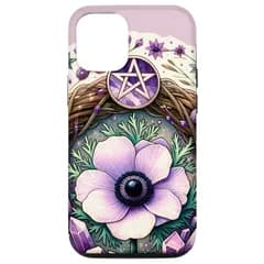 【新品】 iPhone 14 五角形 アメジスト 宝石 イラスト 五角形 スマホケース 1